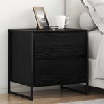vidaXL Table de chevet avec tiroir 2 Pièces Chêne noir 50 x 39 5 x 50 cm