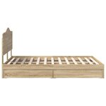 vidaXL Lit de Rangement Chêne Sonoma 160 x 200 cm Bois d'ingénierie