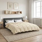 vidaXL Duvet d'hiver Matelassé Crème 220 x 260 cm Microfibre