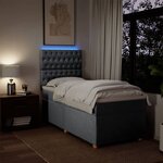 vidaXL Sommier à lattes de lit et matelas Gris clair 90x190 cm Tissu