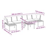 vidaXL Salon de jardin 5 Pièces avec coussins noir aluminium