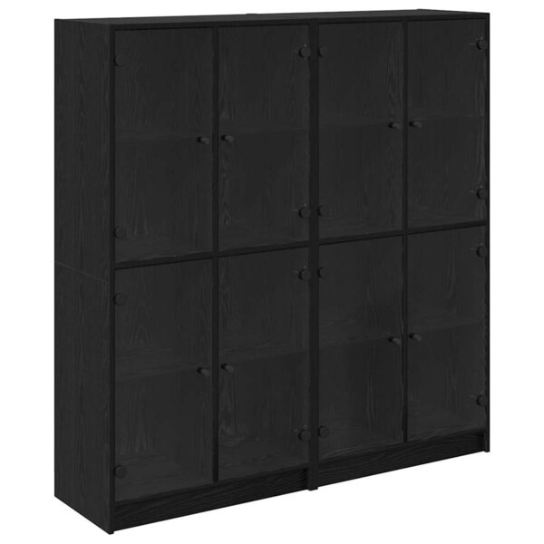 vidaXL Haut Armoire 2 Pièces Chêne noir 68 x 37 x 142 cm