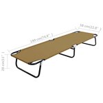 Vidaxl chaise longue pliable taupe acier
