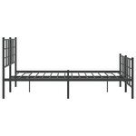 vidaXL Cadre de lit métal sans matelas avec pied de lit noir 140x200cm