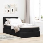 vidaXL Cadre de lit ottoman avec matelas noir 90x200 cm velours