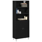 vidaXL Haut Armoire Montage mural 2 Pièces Chêne noir 70 x 34 x 180 cm