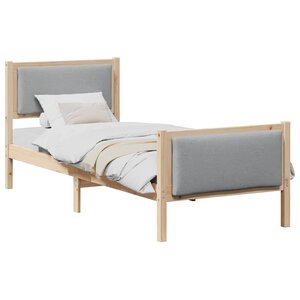 vidaXL Cadre de lit avec tête de lit Gris clair 75 x 190 cm tissu