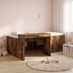 vidaXL Lit haut pour enfants avec bureau Chêne fumé 90 x 200 cm
