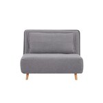 Fauteuil convertible antone gris polyester l108cm