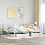 vidaXL Lit de jour avec gigogne et tiroirs sans matelas blanc 80x200cm