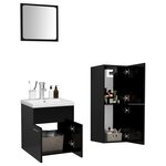 vidaXL Ensemble de meubles de salle de bain Noir Aggloméré