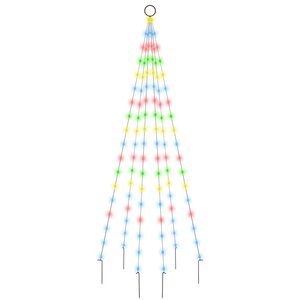 vidaXL Sapin de Noël sur mât de drapeau 108 LED Colorées 180 cm