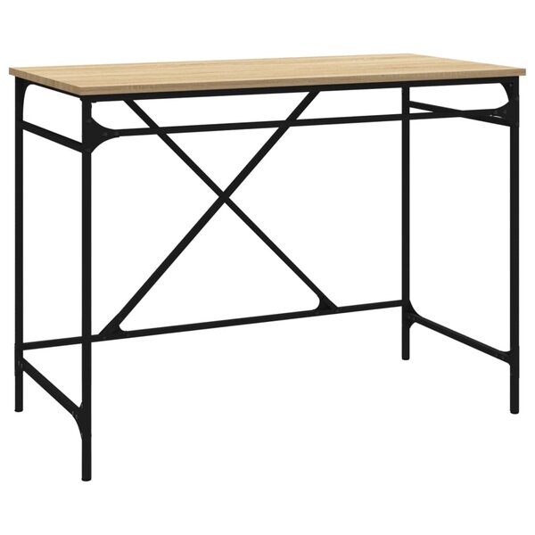 vidaXL Bureau chêne sonoma 100x50x75 cm bois d'ingénierie et fer