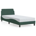 vidaXL Cadre de lit avec tête de lit Vert foncé 80x200 cm Velours