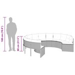 vidaXL Canapé de jardin avec coussins rond noir résine tressée