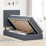 vidaXL Lit avec rangement et matelas Gris foncé 100 x 200 cm Velours