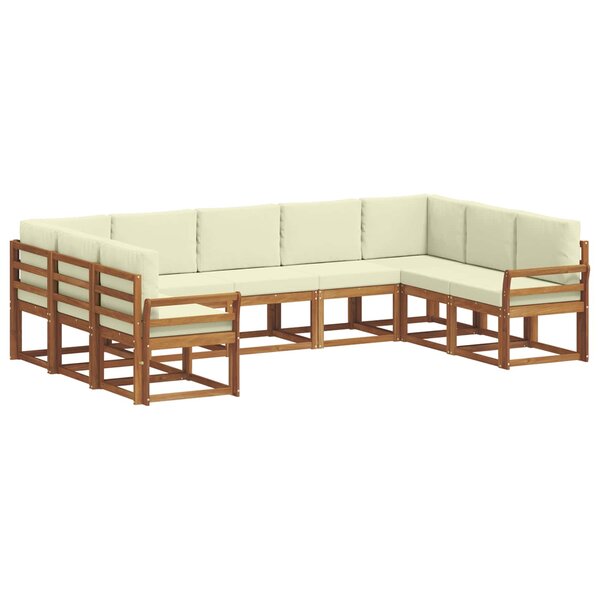 vidaXL Ensemble de canapés d'extérieur 9 Pièces Naturel et Crème