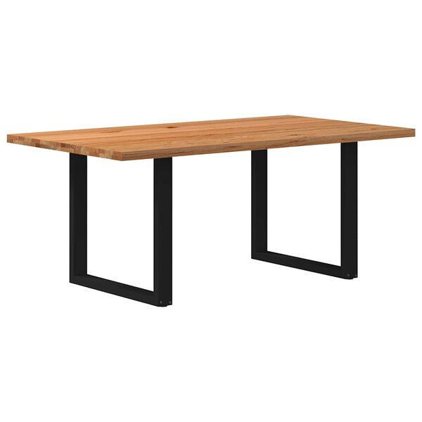 vidaXL Table à manger marron clair bois de chêne massif rectangulaire