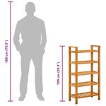 vidaXL Étagère à chaussures à 5 niveaux 50x27x100 cm Chêne massif