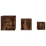 vidaXL Tables d'appoint 3 Pièces Chêne fumé Bois d'ingénierie