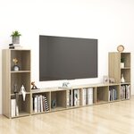 vidaXL Meubles TV 4 Pièces Chêne sonoma 107x35x37 cm Bois d'ingénierie
