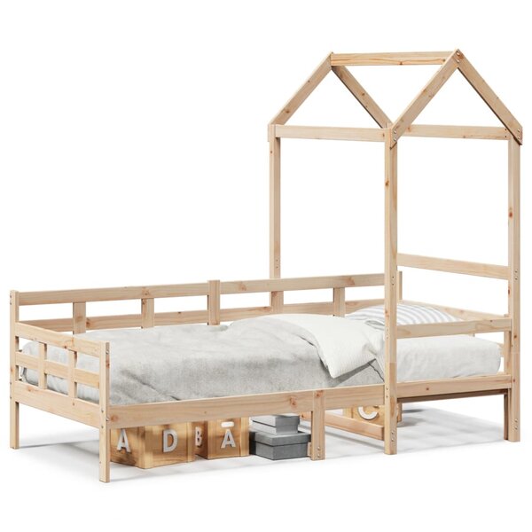 vidaXL Lit de jour avec toit sans matelas 90x200 cm bois massif