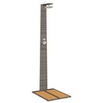vidaXL Douche de jardin Grise 60x80x214 cm Poly Rattan