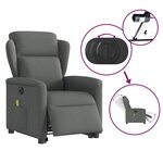 vidaXL Fauteuil inclinable de massage électrique Gris foncé Tissu