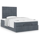 vidaXL Cadre de lit ottoman et matelas gris foncé 120x200 cm velours