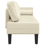 vidaXL Chaise longue avec coussins crème similicuir