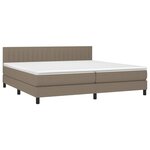 vidaXL Sommier à lattes de lit avec matelas Taupe 200x200 cm Tissu