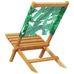 vidaXL Chaises de jardin pliantes lot de 4 vert tissu et bois massif
