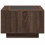 vidaXL Table basse avec LED chêne marron 60x60x40 cm bois d'ingénierie