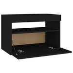 vidaXL Table de chevet avec lumières LED noir 60x35x40 cm