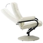 vidaXL Fauteuil TV avec repose-pied Crème Similicuir