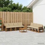 vidaXL Ensemble de canapés d'extérieur 9 Pièces Naturel et Beige
