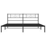 vidaXL Cadre de lit métal avec tête de lit noir 193x203 cm