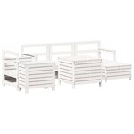 vidaXL Salon de jardin 7 Pièces blanc bois de pin massif