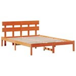 vidaXL Cadre de Lit avec Tête de Lit Marron Ciré 150x200 cm Bois de Pin Massif