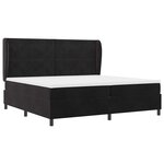 vidaXL Lit à ressorts avec matelas Noir 200 x 200 cm Velours