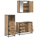 vidaXL Ensemble de mobilier de salle de bain 3 Pièces chêne artisanal