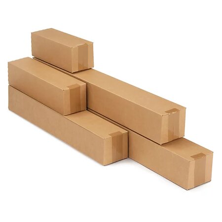 Caisse carton longue simple cannelure à montage instantané longueur 85x10 5x10 5 cm (lot de 20)