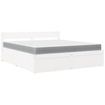 vidaXL Lit avec tiroirs et matelas blanc 180x200 cm bois massif de pin
