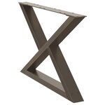 vidaXL Pieds de table basse 2 pièces Acier naturel 70 x (42-43 3) cm Acier