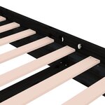 vidaXL Cadre de lit Noir Bois massif 75x190 cm Petit simple