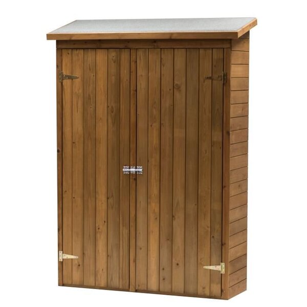EKJU Remise adossée en pin du Nord de l'Europe FSC - 131 x 48 x h170/180 cm