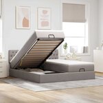 VidaXL Cadre de lit ottoman avec matelas taupe 200x200cm tissu