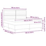 vidaXL Lit à ressorts avec matelas Gris foncé 180 x 200 cm tissu