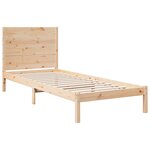 vidaXL Cadre de lit extra long sans matelas 100x210 cm bois massif
