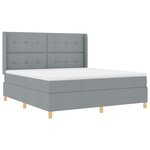 Lit box spring vidaXL avec matelas gris clair 180x200 cm en tissu